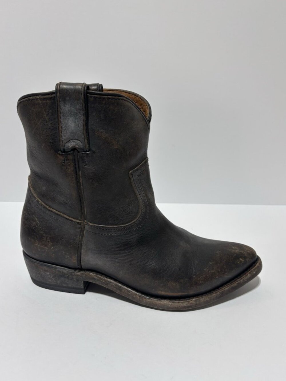 Frye Women’s Billy Short Black Leather Boots, Size 6.5 M